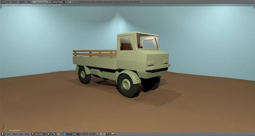 Simple Low Poly Military Truck. preview image